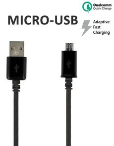 Kabel Usb - Micro Usb 1 Metr Czarny Fast Charge