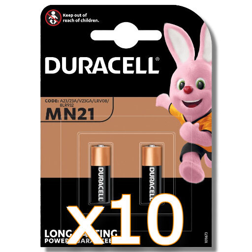 10x Duracell Baterie alkaliczne MN21 2 sztuki