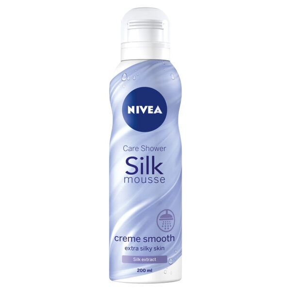 Nivea Caring Shower Silk mousse jedwabisty mus do mycia ciała pod prysznic z ekstraktem z jedwabiu 200ml
