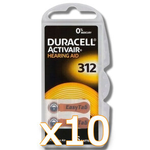 10x Duracell ActivAir 312 Baterie słuchowe 6 szt
