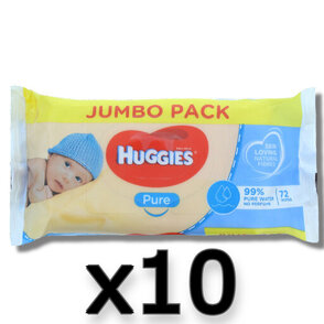 10x Huggies Pure Jumbo Chusteczki 72 szt