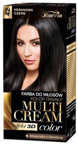 Farba do włosów Multi Cream Color Joanna Hebanowa Czerń 42