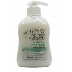 Hipoalergiczne mydło w płynie nawilżające kozie mleko Biały Jeleń bez alergenów zapachowych i sztucznych barwników 500ml