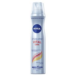Lakier do włosów Nivea Styling Spray Vital Care zauważalnie grubsze włosy  i 24h utrwalenia 250ml