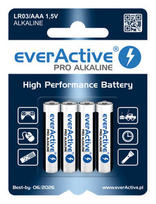 Baterie alkaliczne everActive Pro Alkaline LR03 AAA (blister) 4 sztuki