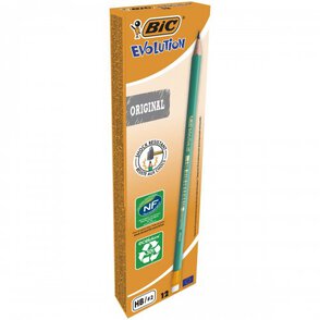 BIC Evolution Ołówek z gumką Kartonik 12 sztuk