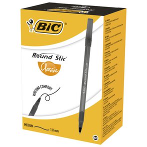BIC Round Stic Classic Długopis Czarny - Pudełko 60 sztuk