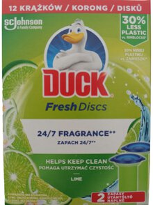 Duck Fresh Discs Lime Zapas krążka żelowego do toalety 2x36 ml