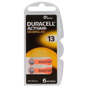 Duracell ActivAir 13 Baterie do aparatów słuchowych 6 sztuk