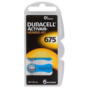Duracell ActivAir 675 Baterie do aparatów słuchowych 6 sztuk