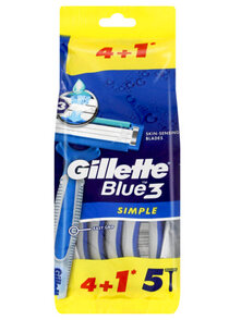 Gillette Blue 3 Simple Jednorazowe maszynki do golenia 5 sztuk