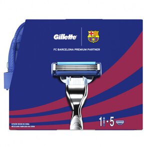 Gillette zestaw Mach3 Turbo FC Barcelona - maszynka + 5 ostrzy + żel do golenia 