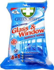 Green Shield Glass & Window Nawilżane chusteczki do czyszczenia szyb 70 sztuk