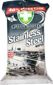 Green Shield Stainless Steel Nawilżane chusteczki do czyszczenia stali 70 sztuk