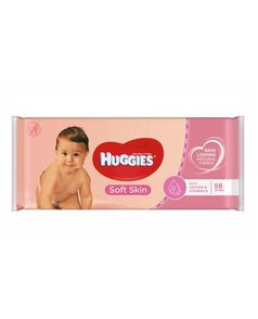 Huggies Soft Skin Chusteczki nawilżające dla dzieci 56 sztuk
