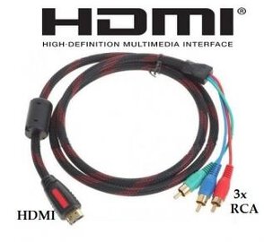 Kabel Adapter HDMI - Wideo 3 x RCA Cinch 1,5m