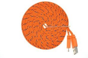 Kabel USB-Lighting 2m nylon płaski pomarańczowy S2368401P