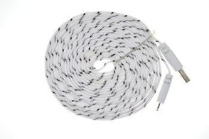 Kabel USB-Lighting 3m nylon płaski biały S2368501B