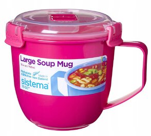 Kubek Sistema Large Microwave Soup Mug, 900 ml Różowy