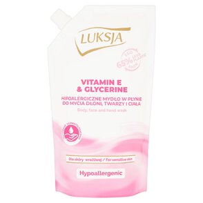 Mydło w płynie opakowanie uzupełniające Luksja Hypoallergenic Vitamin E & Glycerine 400 ml