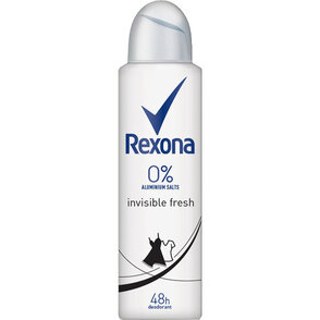 Rexona Invisible Fresh, 0% Aluminium Salts Antyperspirant w sprayu 150ml