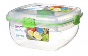 Sistema Lunchbox Ze Sztućcami Na Sałatkę 1.6L Zielony