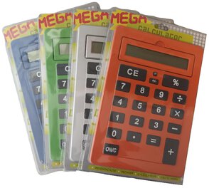 Wielki kalkulator MEGA na baterie kolorowy