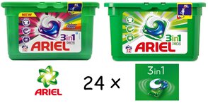 Zestaw Ariel 3w1 Kolor 12szt + Ariel 3w1 Uniwersal 12szt