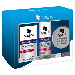 Zestaw kosmetyków AA Men Advanced Care - balsam po goleniu 100 ml + żel do golenia 200 ml + krem uniwersalny 125 ml