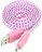 Kabel USB-micro USB 1m nylon płaski różo S2369001